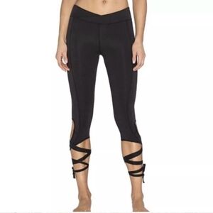Free People Black Leggings with Crisscross Straps